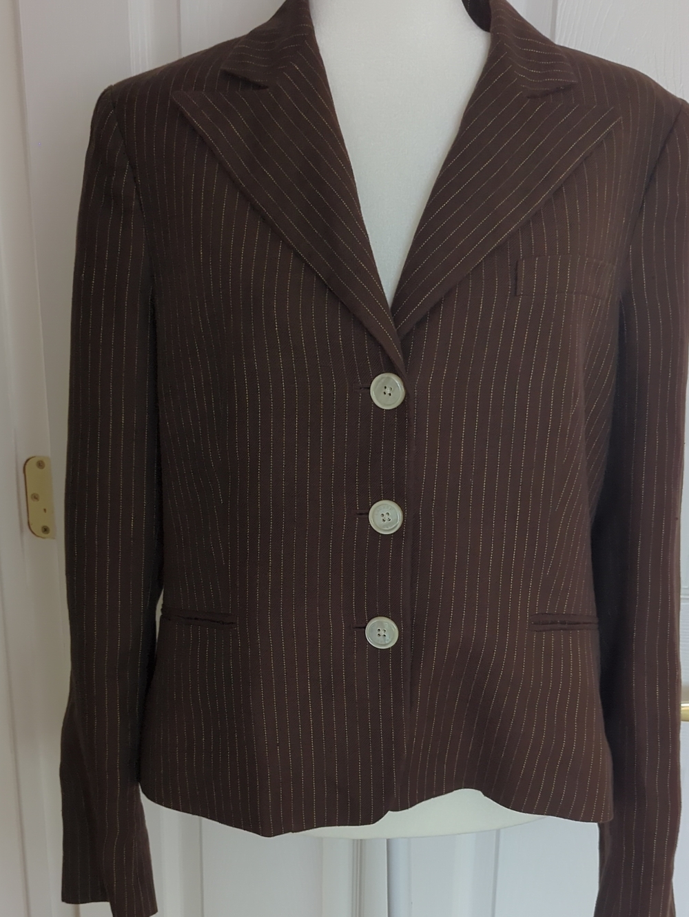 Ralph Lauren Brown Pinstripe Women's Blazer